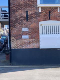 Historical flood levels at Blakeney.  We did consider parking our car here briefly but the car park is tidal!